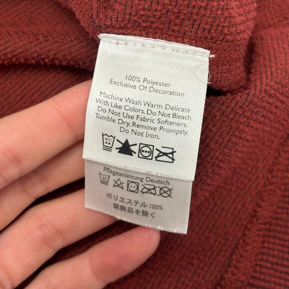 Eddie Bauer Brick Red Mens Large‎ Quarter Zip Mock Neck Knit Pullover Sweater - Picture 5 of 11